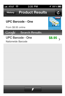 Find your product by UPC barcode