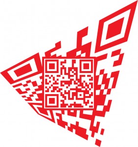 mediamediainc2 Scannable QR Code with background art